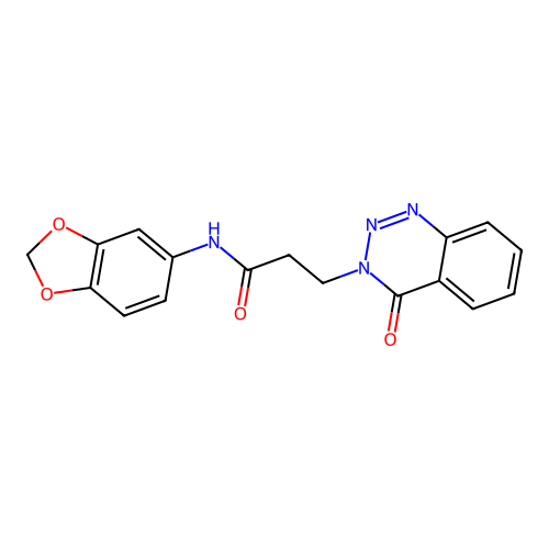 N-(1,3-benzodioxol-5-yl)-3-(4-oxo-1,2,3-benzotriazin-3(4H)-yl)propanamide structure