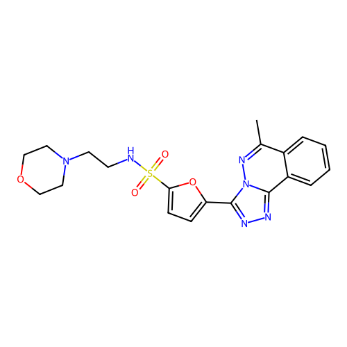 5-(6-methyl-[1,2,4]triazolo[3,4-a]phthalazin-3-yl)-N-(2-morpholin-4-ylethyl)furan-2-sulfonamide structure