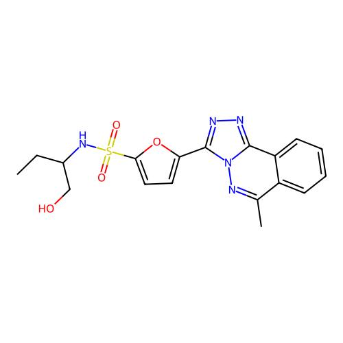 N-(1-hydroxybutan-2-yl)-5-(6-methyl-[1,2,4]triazolo[3,4-a]phthalazin-3-yl)furan-2-sulfonamide structure