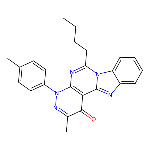 6-butyl-2-methyl-4-(4-methylphenyl)pyridazino[3',4':4,5]pyrimido[1,6-a]benzimidazol-1(4H)-one structure