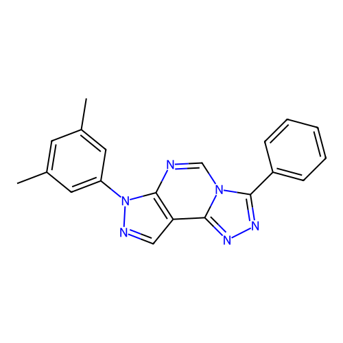 3-(3,5-dimethylphenyl)-7-phenyl-6-hydropyrazolo[5,4-d]1,2,4-triazolo[4,3-e]pyr imidine structure