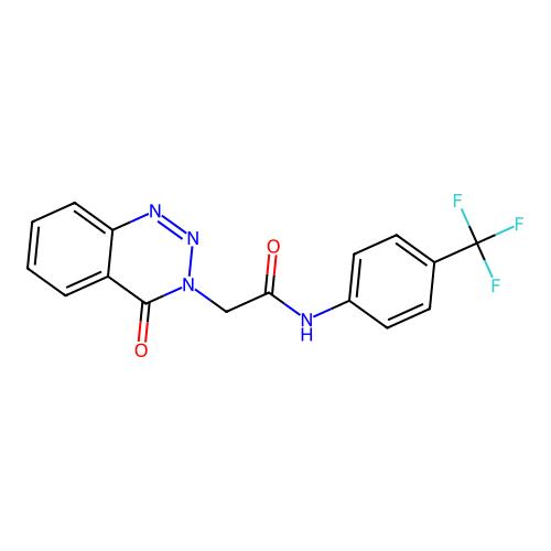 2-(4-oxo-1,2,3-benzotriazin-3(4H)-yl)-N-[4-(trifluoromethyl)phenyl]acetamide structure
