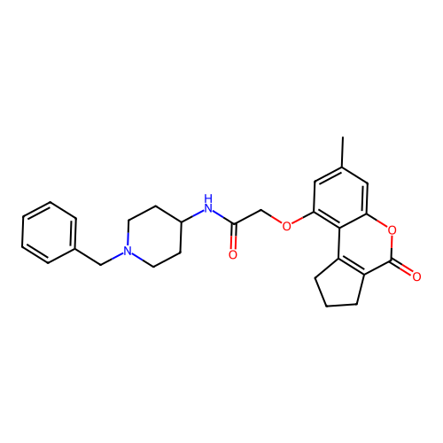 N-(1-benzylpiperidin-4-yl)-2-((7-methyl-4-oxo-1,2,3,4-tetrahydrocyclopenta[c]chromen-9-yl)oxy)acetamide structure