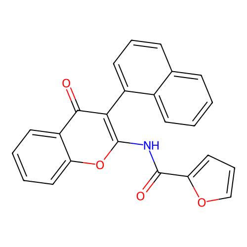 N-(3-(naphthalen-1-yl)-4-oxo-4H-chromen-2-yl)furan-2-carboxamide structure
