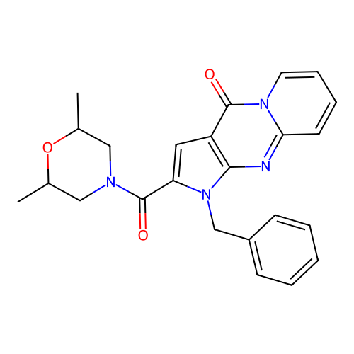 1-benzyl-2-[(2,6-dimethylmorpholin-4-yl)carbonyl]pyrido[1,2-a]pyrrolo[2,3-d]pyrimidin-4(1H)-one structure