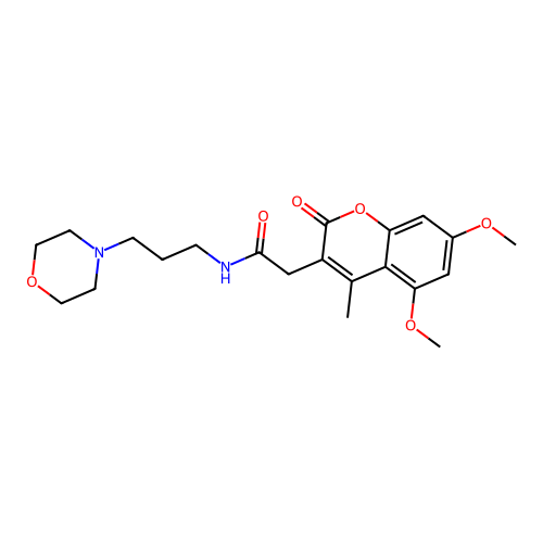 2-(5,7-dimethoxy-4-methyl-2-oxo-2H-chromen-3-yl)-N-(3-morpholinopropyl)acetamide structure