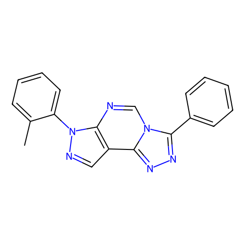 7-(2-methylphenyl)-3-phenyl-7H-pyrazolo[4,3-e][1,2,4]triazolo[4,3-c]pyrimidine structure