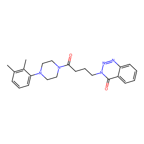 3-{4-[4-(2,3-dimethylphenyl)piperazino]-4-oxobutyl}-1,2,3-benzotriazin-4(3H)-one structure