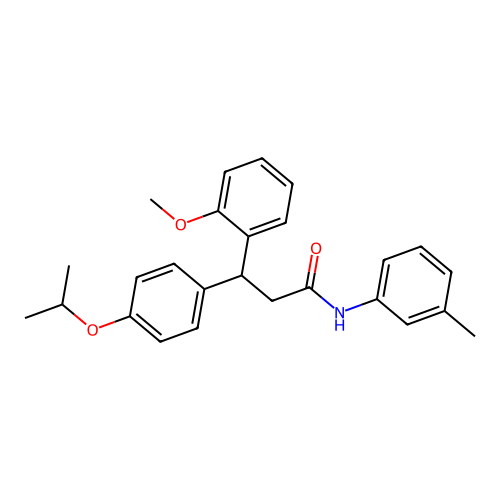 3-(2-methoxyphenyl)-N-(3-methylphenyl)-3-[4-(propan-2-yloxy)phenyl]propanamide structure