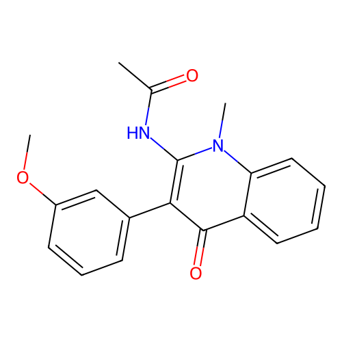 N-[3-(3-methoxyphenyl)-1-methyl-4-oxoquinolin-2-yl]acetamide structure