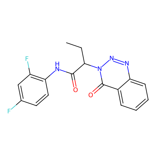 N-(2,4-difluorophenyl)-2-(4-oxo-1,2,3-benzotriazin-3(4H)-yl)butanamide structure