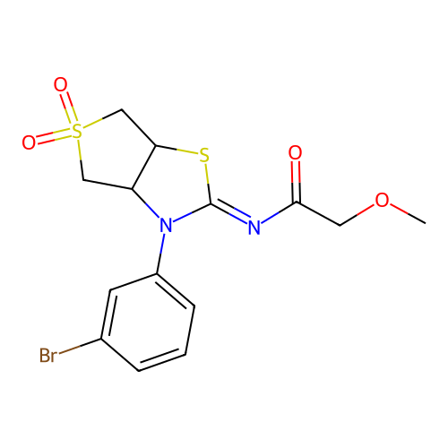 N-[(2E)-3-(3-bromophenyl)-5,5-dioxidotetrahydrothieno[3,4-d][1,3]thiazol-2(3H)-ylidene]-2-methoxyacetamide structure