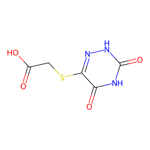 2-[(3,5-dioxo-2H-1,2,4-triazin-6-yl)sulfanyl]acetic acid structure