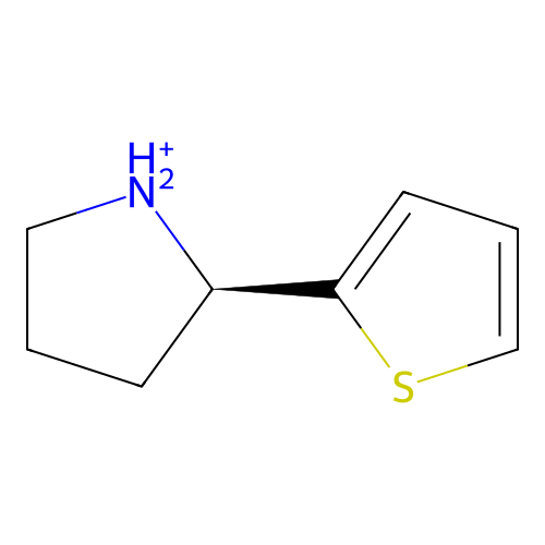(2R)-2-thiophen-2-ylpyrrolidin-1-ium structure