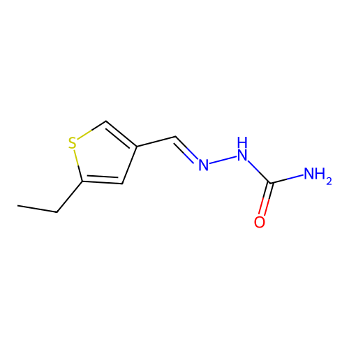 (E)-2-((5-ethylthiophen-3-yl)methylene)hydrazinecarboxamide structure