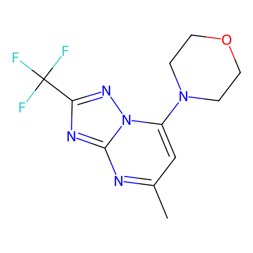 4-[5-Methyl-2-(trifluoromethyl)-[1,2,4]triazolo[1,5-a]pyrimidin-7-yl]morpholine structure
