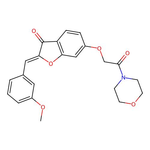 (Z)-2-(3-methoxybenzylidene)-6-(2-morpholino-2-oxoethoxy)benzofuran-3(2H)-one structure