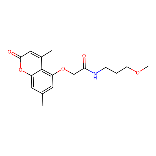 2-((4,7-dimethyl-2-oxo-2H-chromen-5-yl)oxy)-N-(3-methoxypropyl)acetamide structure