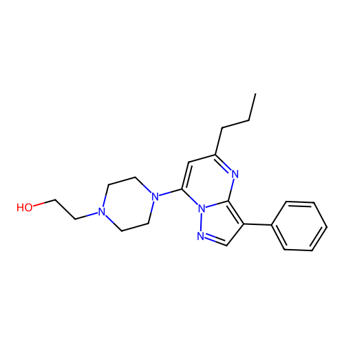 2-(4-(3-Phenyl-5-propylpyrazolo[1,5-a]pyrimidin-7-yl)piperazin-1-yl)ethanol structure