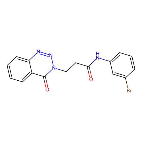 N-(3-bromophenyl)-3-(4-oxo-1,2,3-benzotriazin-3(4H)-yl)propanamide structure