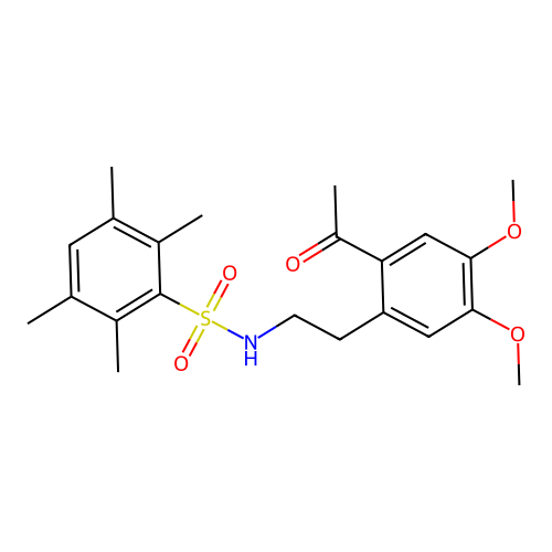 N-[2-(2-acetyl-4,5-dimethoxyphenyl)ethyl]-2,3,5,6-tetramethylbenzenesulfonamide structure