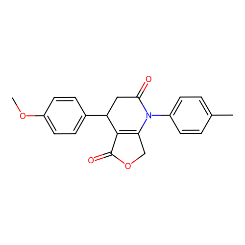4-(4-methoxyphenyl)-1-(4-methylphenyl)-4,7-dihydro-3H-furo[3,4-b]pyridine-2,5-dione structure