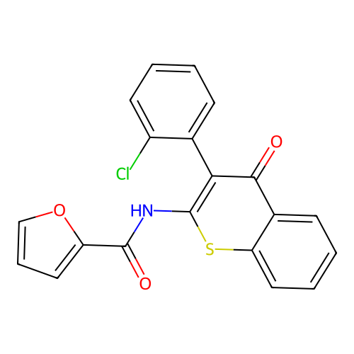 N-(3-(2-chlorophenyl)-4-oxo-4H-thiochromen-2-yl)furan-2-carboxamide structure