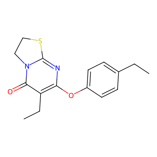 6-ethyl-7-(4-ethylphenoxy)-2H-thiazolo[3,2-a]pyrimidin-5(3H)-one structure