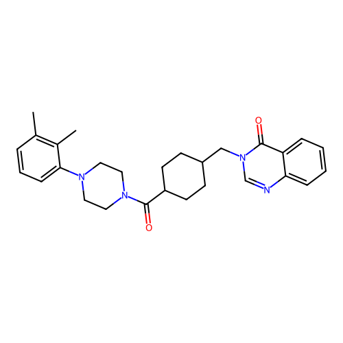 3-[[4-[4-(2,3-dimethylphenyl)piperazine-1-carbonyl]cyclohexyl]methyl]quinazolin-4-one structure
