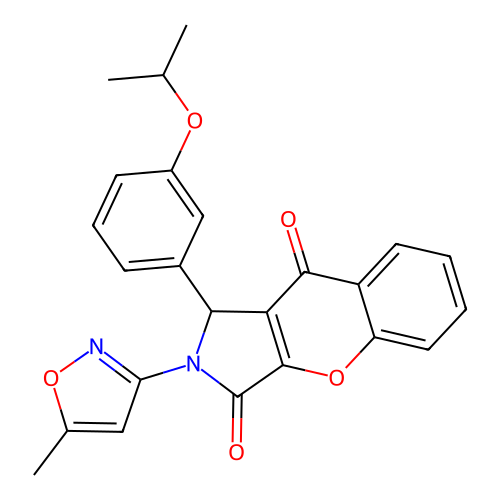 1-(3-isopropoxyphenyl)-2-(5-methylisoxazol-3-yl)-1,2-dihydrochromeno[2,3-c]pyrrole-3,9-dione structure