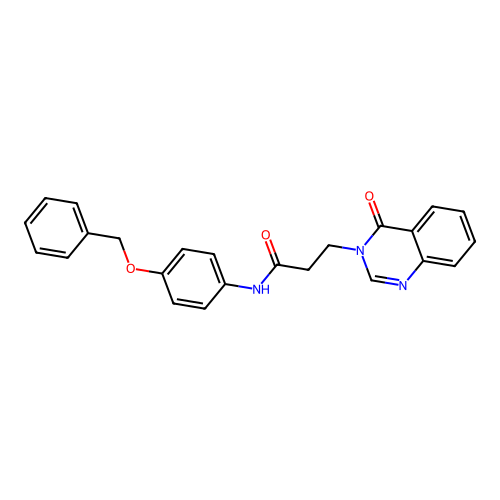 N-[4-(benzyloxy)phenyl]-3-(4-oxoquinazolin-3(4H)-yl)propanamide structure