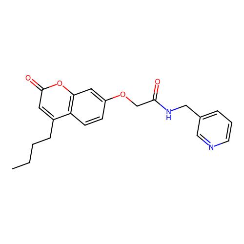 2-(4-butyl-2-oxochromen-7-yl)oxy-N-(pyridin-3-ylmethyl)acetamide structure