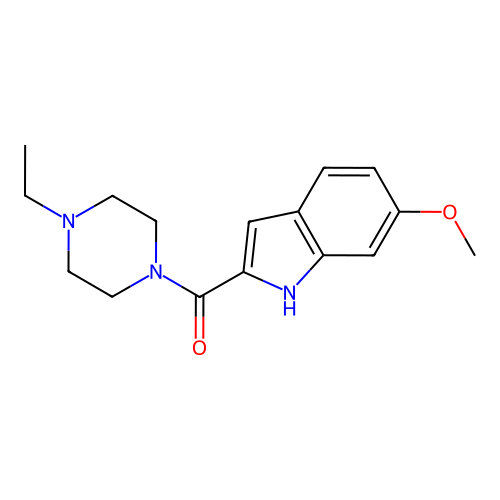 (4-ethylpiperazin-1-yl)(6-methoxy-1H-indol-2-yl)methanone structure