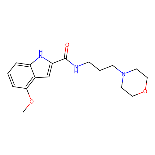 4-methoxy-N-[3-(morpholin-4-yl)propyl]-1H-indole-2-carboxamide structure