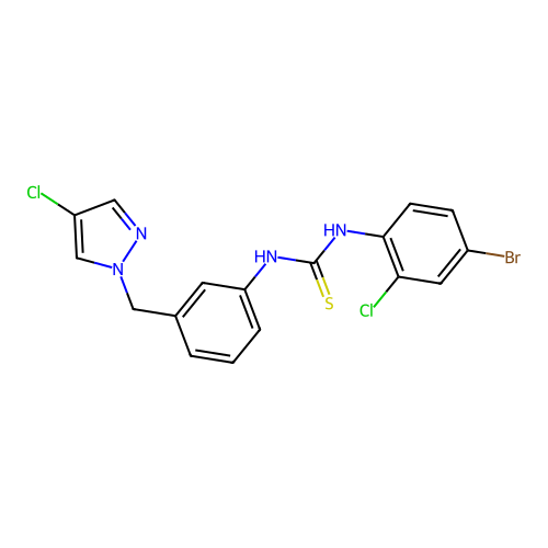 1-(4-Bromo-2-chlorophenyl)-3-[3-[(4-chloropyrazol-1-yl)methyl]phenyl]thiourea structure