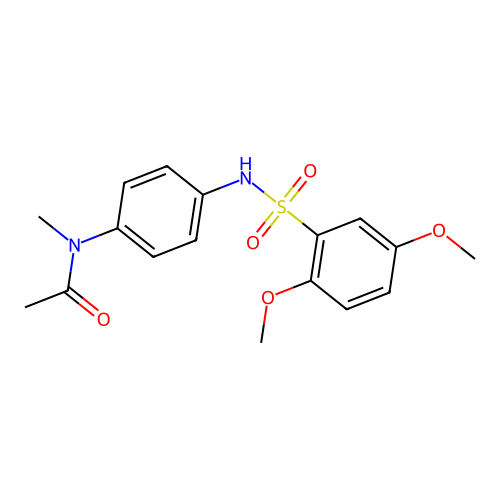 N-(4-{[(2,5-dimethoxyphenyl)sulfonyl]amino}phenyl)-N-methylacetamide structure