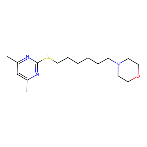Morpholine, 4-(6-((4,6-dimethyl-2-pyrimidinyl)thio)hexyl)- structure