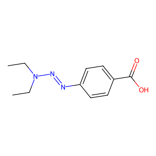 4-[(1E)-3,3-diethyltriaz-1-en-1-yl]benzoic acid structure