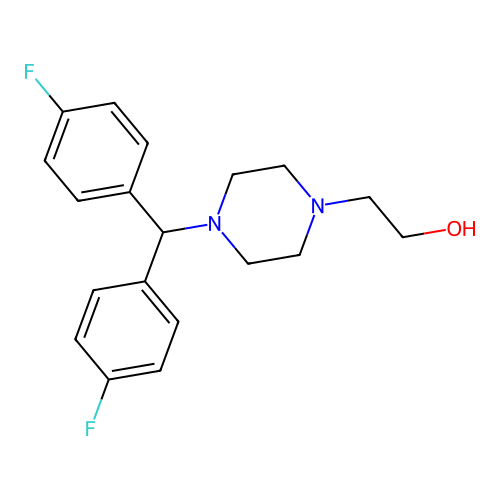 4-[Bis(4-fluorophenyl)methyl]-1-piperazineethanol structure