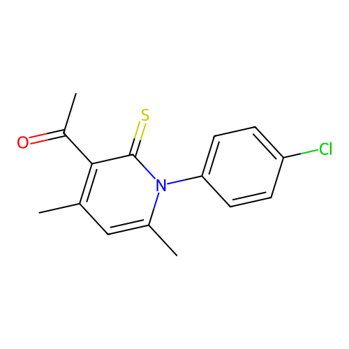 1-[1-(4-Chlorophenyl)-4,6-dimethyl-2-thioxo-1,2-dihydropyridin-3-yl]ethanone structure