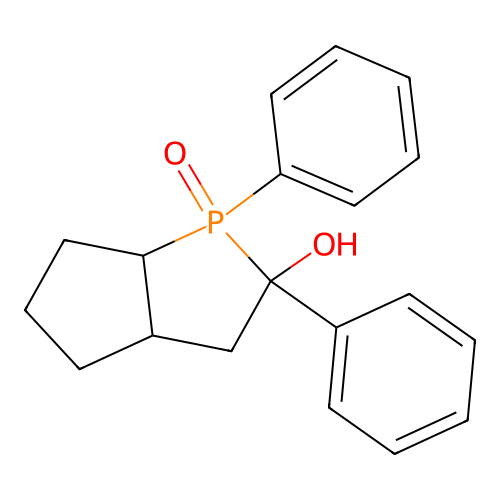 Cyclopenta[b]phosphol-2-ol, octahydro-1,2-diphenyl-, 1-oxide structure