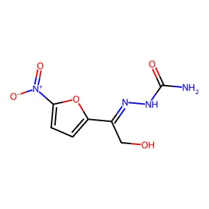 2-[2-Hydroxy-1-(5-nitro-2-furanyl)ethylidene]hydrazinecarboxamide structure