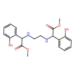 Glycine, N,N'-ethylenebis(2-(o-hydroxyphenyl)-, dimethyl ester structure