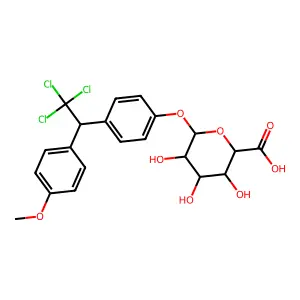 4-[2,2,2-Trichloro-1-(4-methoxyphenyl)ethyl]phenyl hexopyranosiduronic acid structure
