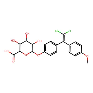 beta-D-Glucopyranosiduronic acid, 4-(2,2-dichloro-1-(4-methoxyphenyl)ethenyl)phenyl structure