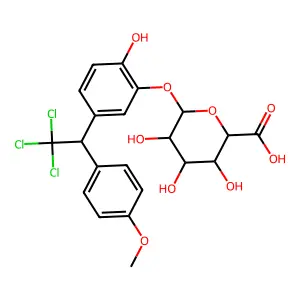 beta-D-Glucopyranosiduronic acid, 2-hydroxy-5-(2,2,2-trichloro-1-(4-methoxyphenyl)ethyl)phenyl structure