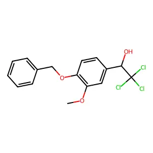 Benzenemethanol, 3-methoxy-4-(phenylmethoxy)-alpha-(trichloromethyl)- structure
