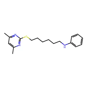 Benzenamine, N-(6-((4,6-dimethyl-2-pyrimidinyl)thio)hexyl)- structure