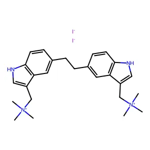 1H-Indole-3-methanaminium, 5,5'-(1,2-ethanediyl)bis(N,N,N-trimethyl)-, diiodide structure
