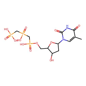 alpha,beta,beta,gamma-Dimethylenedeoxythymidine 5'-triphosphate structure